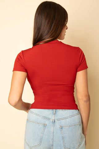 Ribbed Round Neck Short Sleeve Top | Women's Casual Basic
