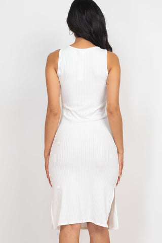 Ribbed Side Slit Tank Dress
