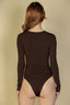 Ribbed Snap Button Long Sleeve Bodysuit