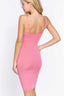 Round Neck Cami Rib Sweater Dress-Pink