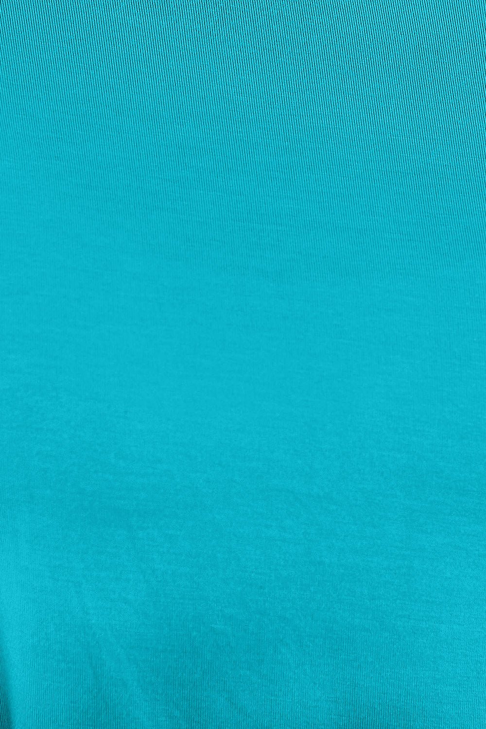 Teal fabric texture of a round neck dropped shoulder T-shirt, slightly stretchy, made of 95% rayon and 5% spandex.