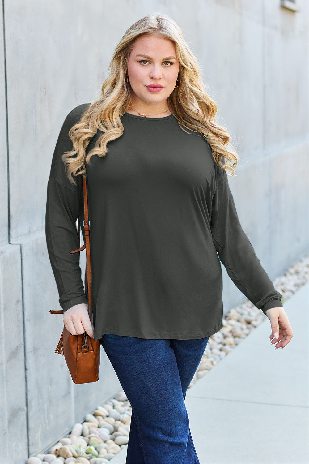 Round Neck Dropped Shoulder T-Shirt