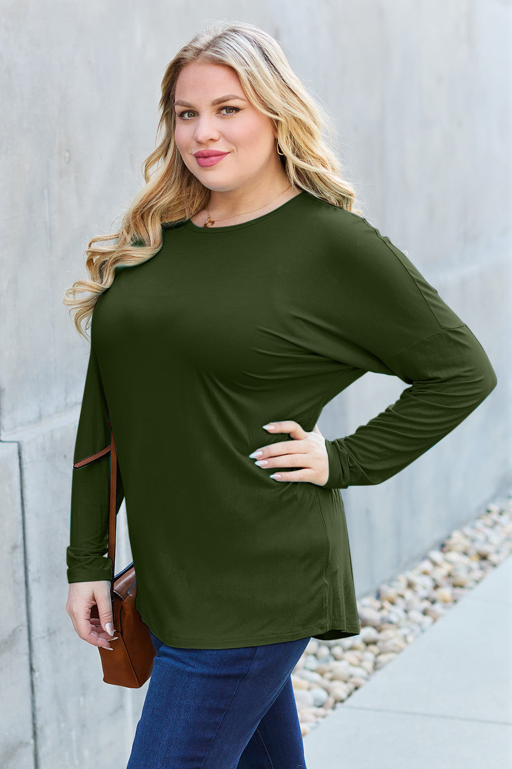 Round Neck Dropped Shoulder T-Shirt