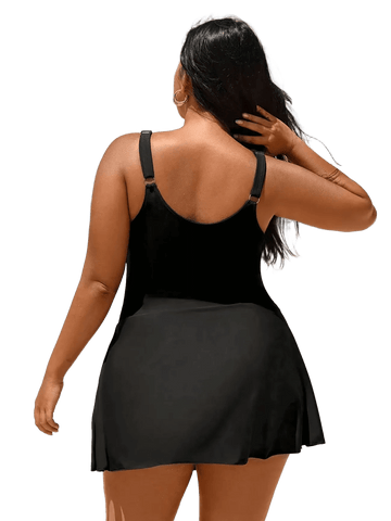 Ruched Skirted One-Piece Swimsuit | Side-Tie Tummy Control Bathing Suit