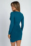 Ruched Surplice Bodycon Dress Tiffany-Teal
