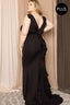 Ruffle Drapped Tail Plus Size Maxi Dress-Black