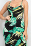 Scoop Tropical Print Black Maxi Dress