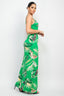 Scoop Tropical Print Green Maxi Dress