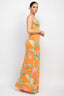 Scoop Tropical Print Orange Maxi Dress