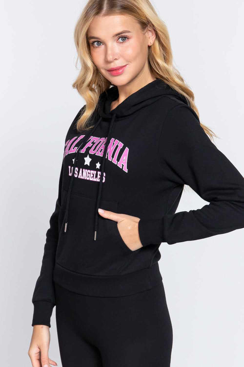 Screen Print French Terry Hoodie Top-Shirts & Tops-Your Style Fashion