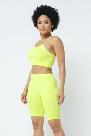 Seamless Crop Top and Bike Short Set