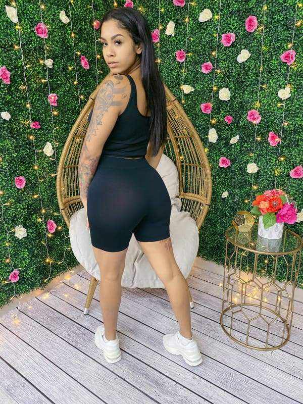 My Summer Tank Biker Short Set-Grey