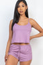 Sexy & Comfortable Ribbed Lounge Strappy Top & Shorts Set