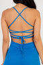 Sexy Solid Color Ruched Crisscross Back Mini Bodycon Dress