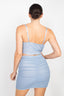 Shirred Cami Top & Mini Skirts Set-Dusty Blue