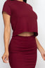 Short Sleeve Ribbed Top & Midi Skirt Set
