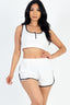 Sleeveless Button Front Cropped Tank Top and Shorts Set