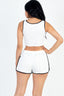 Sleeveless Button Front Cropped Tank Top and Shorts Set