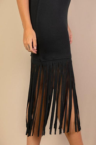 Sleeveless Fringe Midi Dress | Bodycon Party Dress