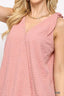 Solid Textured And Sleeveless Surplice Top With Shoulder Tie-Rose
