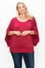 Solid Top Featuring Flattering Wide Sleeves-Red