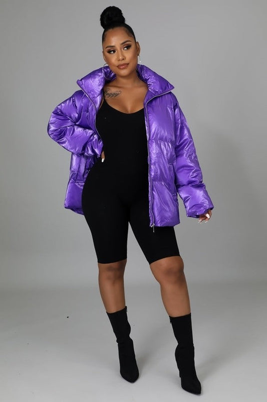 Still Hot Purple Bomber Jacket