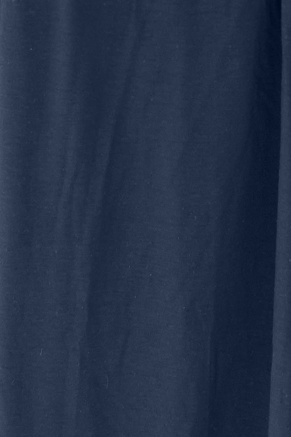 Close-up of navy blue opaque fabric with slightly stretchy texture suitable for a long sleeve cover up made of rayon and spandex.