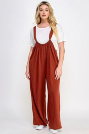 Stylish Plus Size Wide Leg Jumpsuit - French Terry Overalls