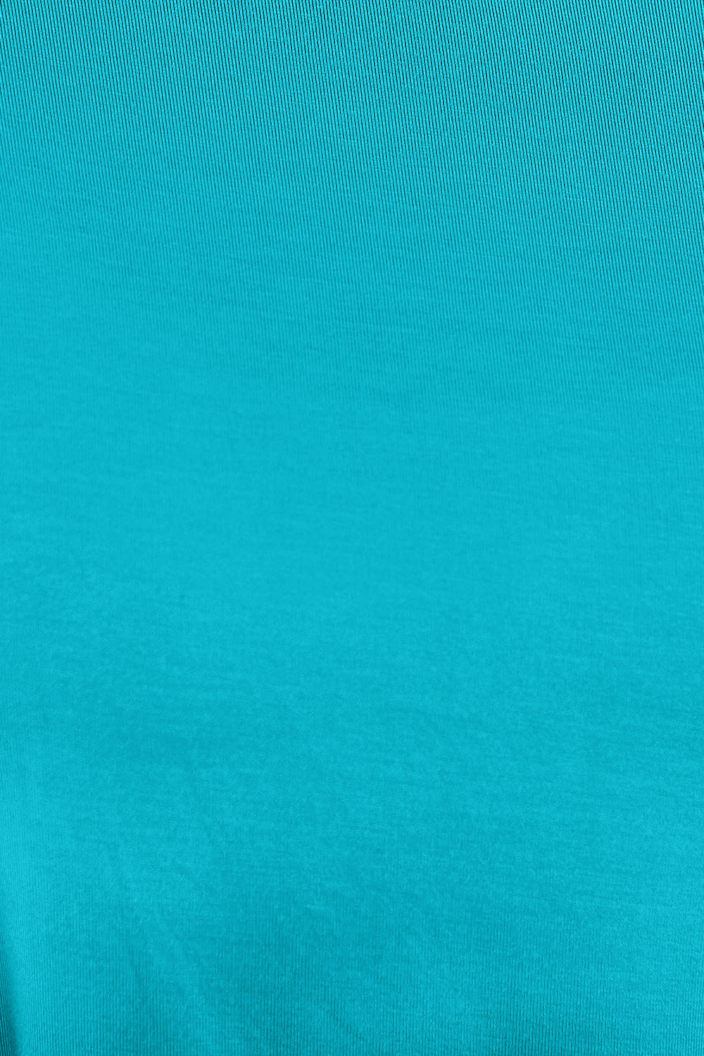 Teal fabric texture of a round neck dropped shoulder T-shirt, slightly stretchy, made of 95% rayon and 5% spandex.