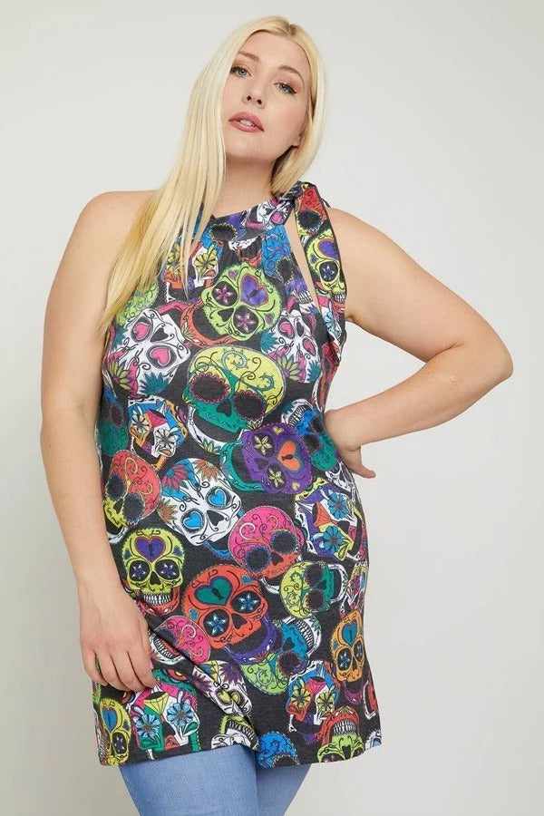 Sugar Skull Sublimation Print-Multi