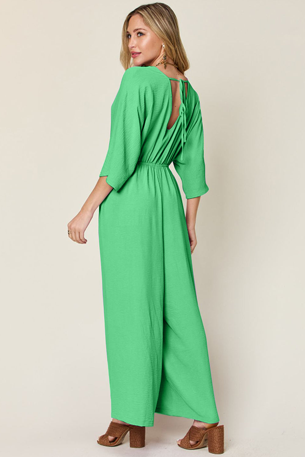 Surplice Wide Leg Jumpsuit with Pockets