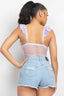 Sweetheart Cut-out Cami Ruffled Bodysuit-Lavender