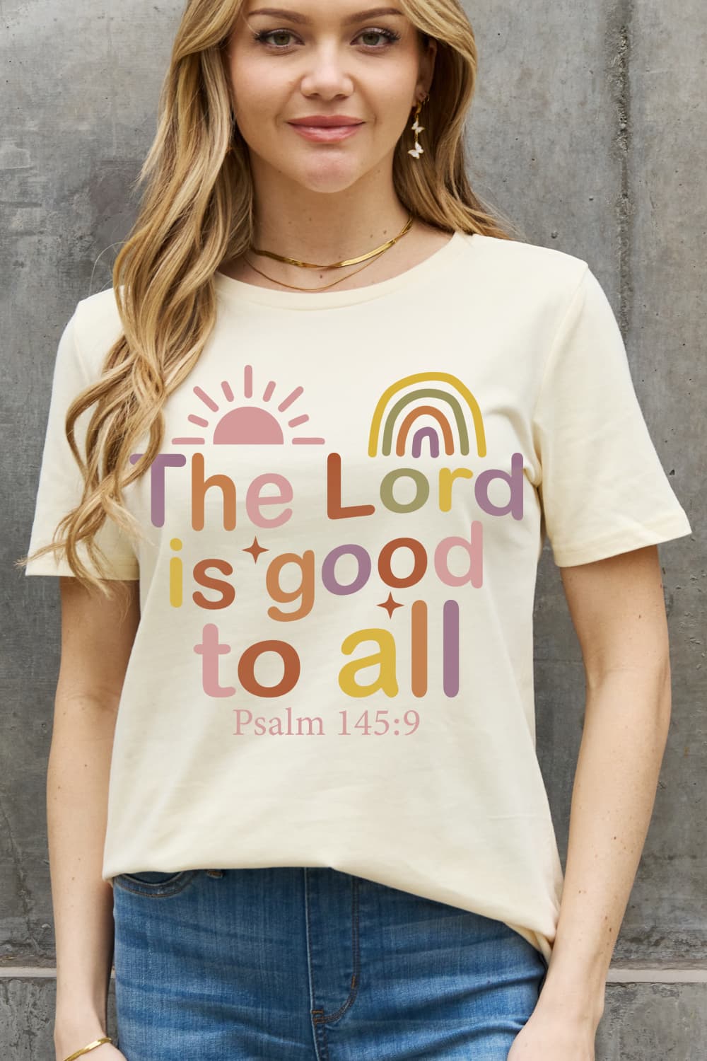 THE LORD IS GOOD TO ALL Graphic Cotton Tee