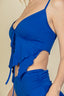 Tie Front Asymmetrical Hem Cami Top & Skirt Set