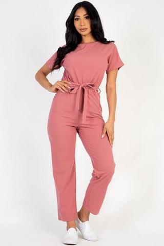 Tie Waist Relaxed Jumpsuit | Wide-Leg One-Piece | Women's