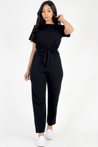 Tie Waist Relaxed Jumpsuit | Wide-Leg One-Piece | Women's