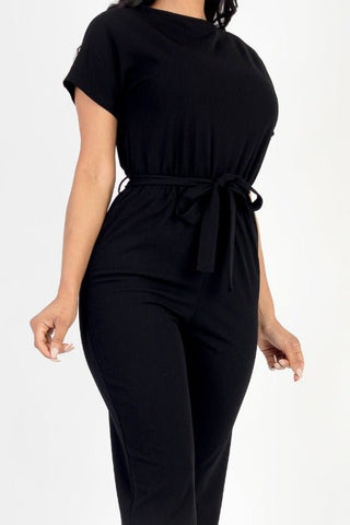 Tie Waist Relaxed Jumpsuit | Wide-Leg One-Piece | Women's