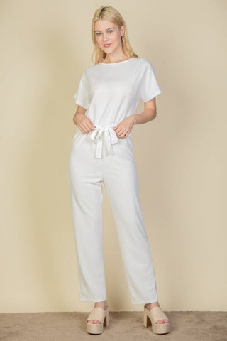 Tie Waist Relaxed Jumpsuit | Wide-Leg One-Piece | Women's