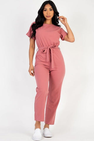 Tie Waist Relaxed Jumpsuit | Wide-Leg One-Piece | Women's