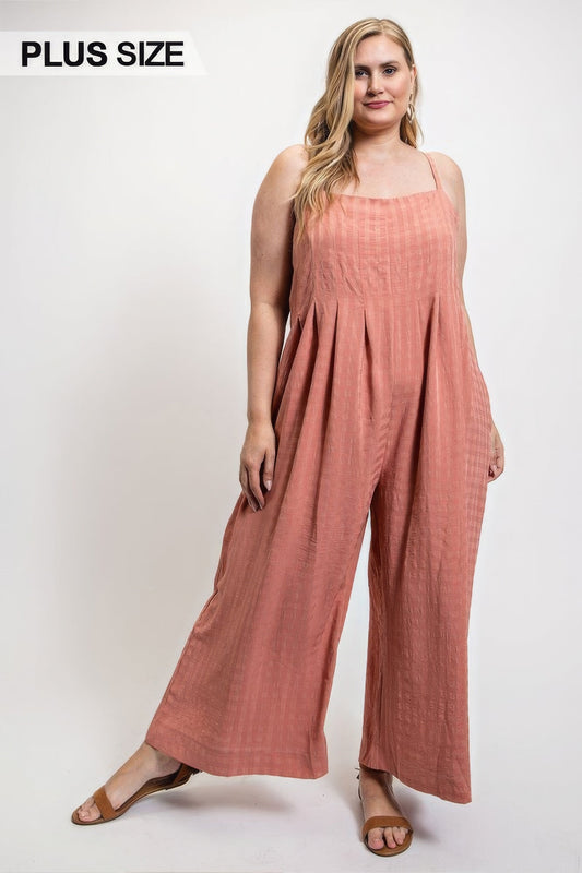 Trendy Plus Size Sleeveless Jumpsuit for Women - Chic Side Button Fashion