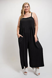 Trendy Plus Size Sleeveless Jumpsuit for Women - Chic Side Button Fashion