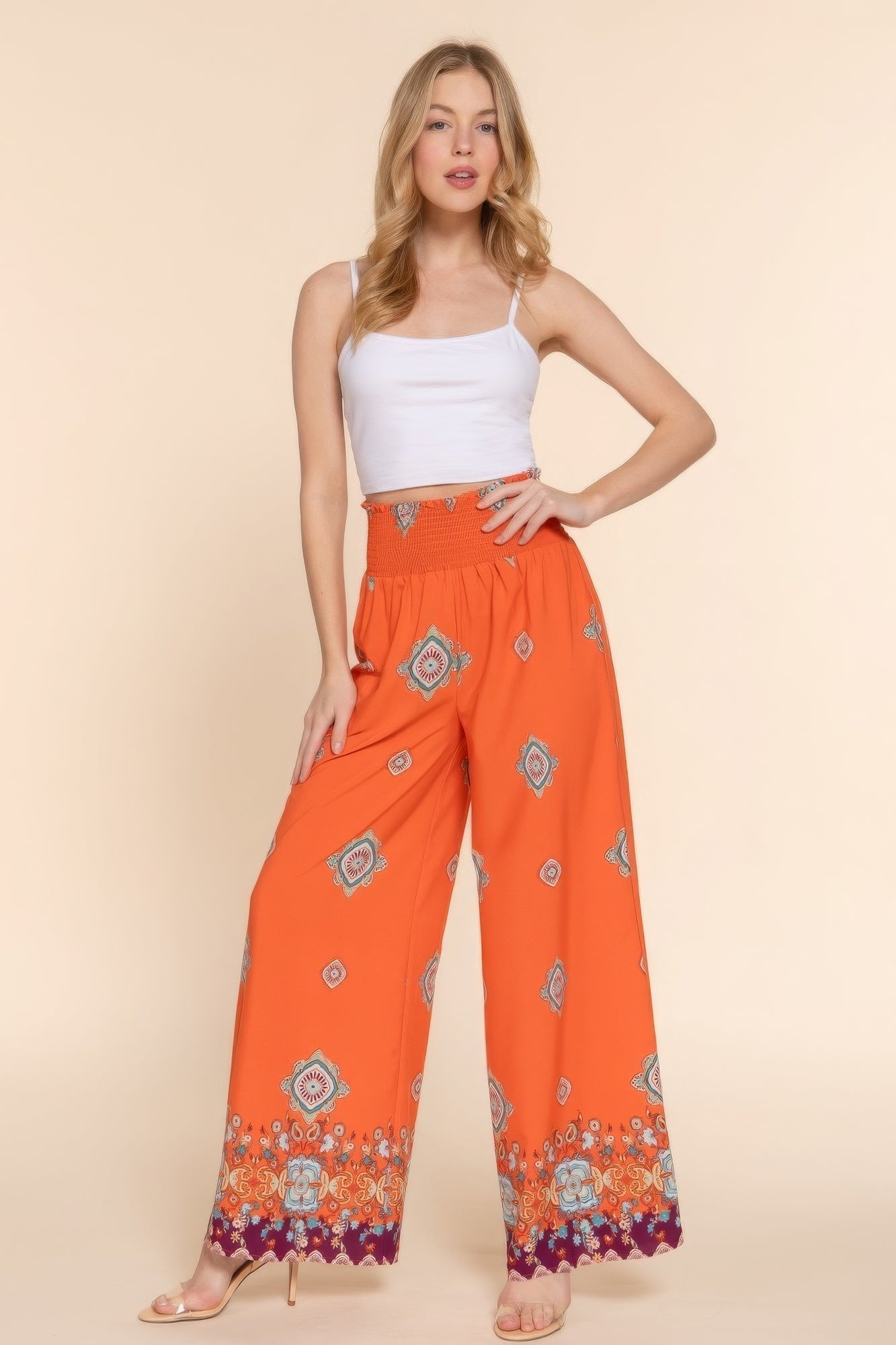 Trendy Women's Wide Leg Print Pants - Chic Fashion