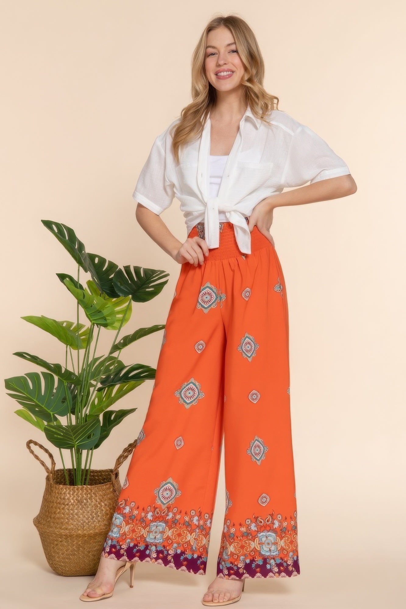 Trendy Women's Wide Leg Print Pants - Chic Fashion