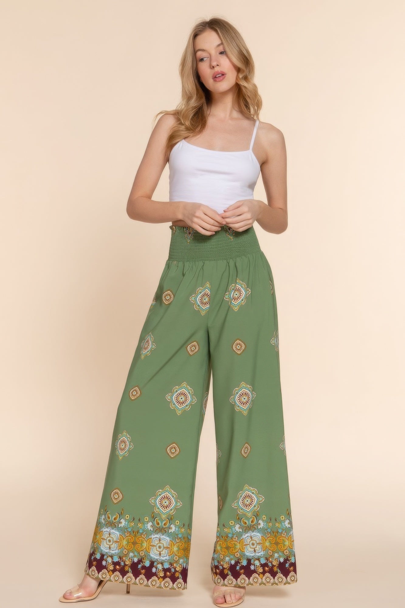 Trendy Women's Wide Leg Print Pants - Chic Fashion