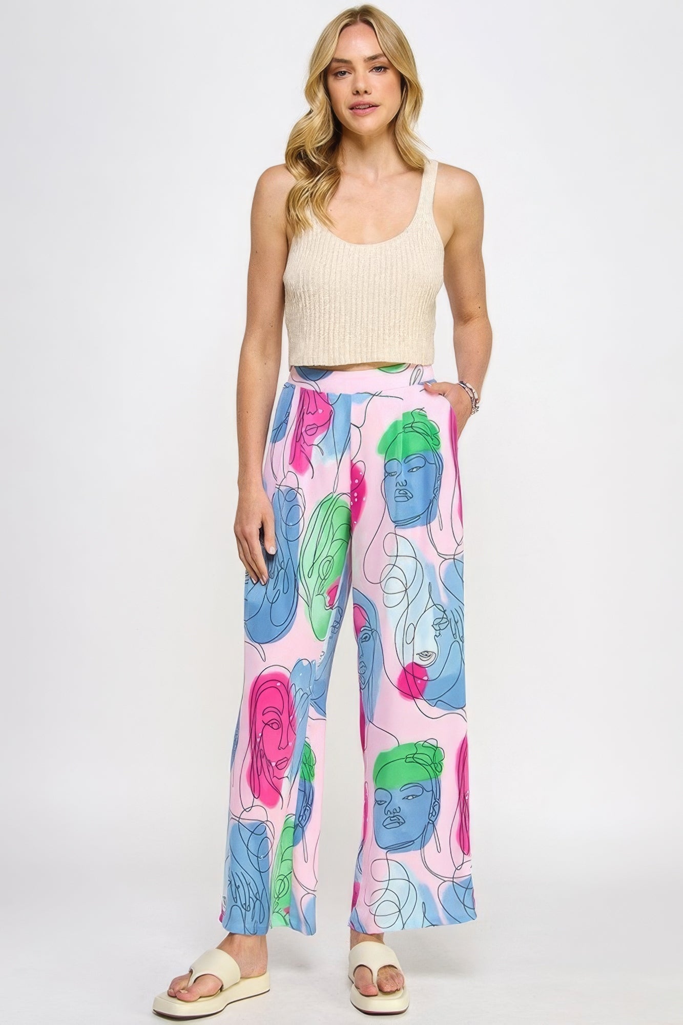 Trendy Women's Wide Leg Printed Pant - Comfortable Fashion