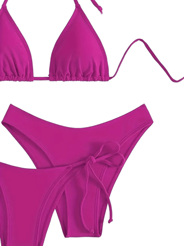 Triangle String Bikini Set | Side-Tie Brazilian Swimsuit | 3-Piece Beachwear