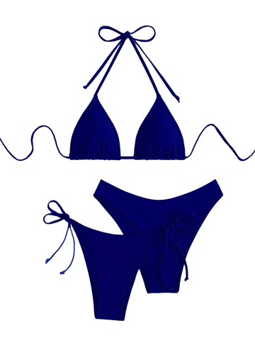Triangle String Bikini Set | Side-Tie Brazilian Swimsuit | 3-Piece Beachwear