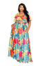 Tropical floral maxi skirt & top set-Multi