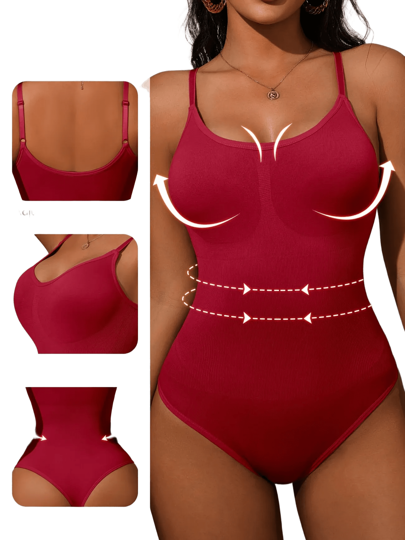 Tummy Control Shapewear Bodysuit | Push-Up Compression Thong Bodysuit