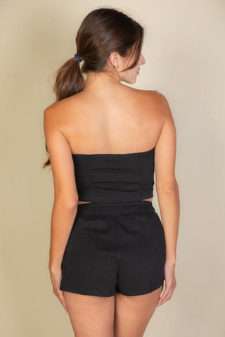Two-Piece Tube Top and Shorts Set | Casual Lounge Wear